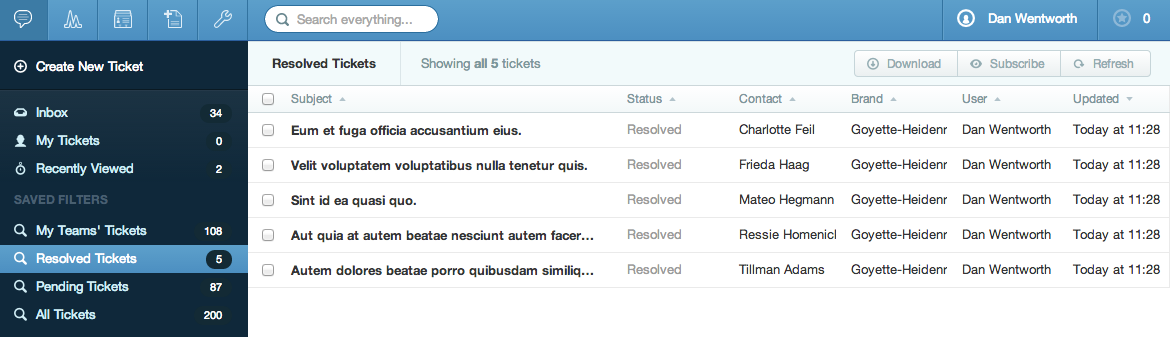 Pending Tickets